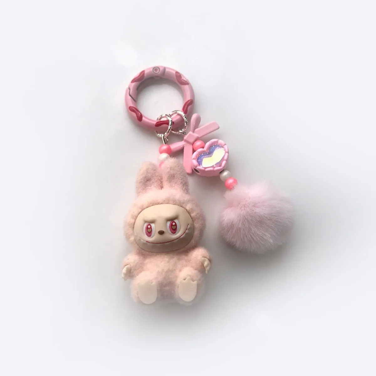 Kawaii Labubu porte-clés dessin animé créatif poupée tridimensionnelle étudiants cartable pendentif voiture porte-clés femmes et hommes cadeaux tendance
