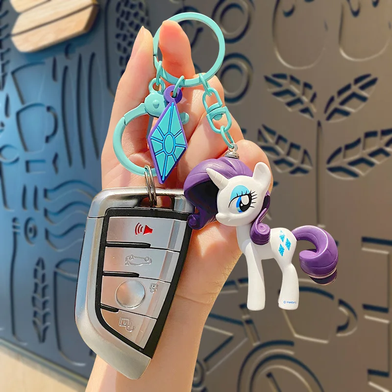 Kawaii mon petit poney porte-clés accessoires sac à dos pendentif Anime Figure jouet porte-clés poupée fille cadeau crépuscule étincelle Fluttershy