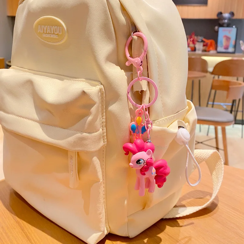 Kawaii mon petit poney porte-clés accessoires sac à dos pendentif Anime Figure jouet porte-clés poupée fille cadeau crépuscule étincelle Fluttershy