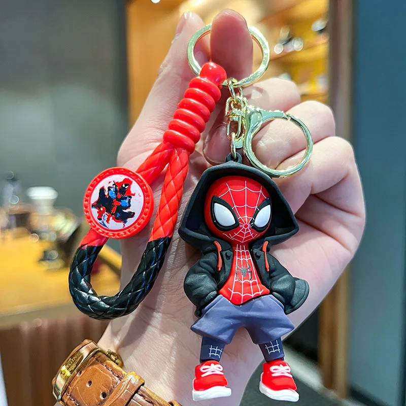 Gros Spider-Man porte-clés Spiderman figurine Anime Spider Man porte-clés sac à dos pendentif sac voiture porte-clés enfant modèle jouet