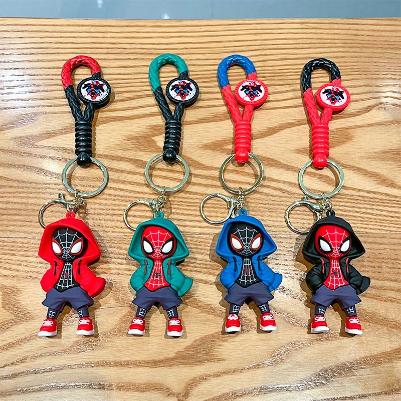 Gros Spider-Man porte-clés Spiderman figurine Anime Spider Man porte-clés sac à dos pendentif sac voiture porte-clés enfant modèle jouet