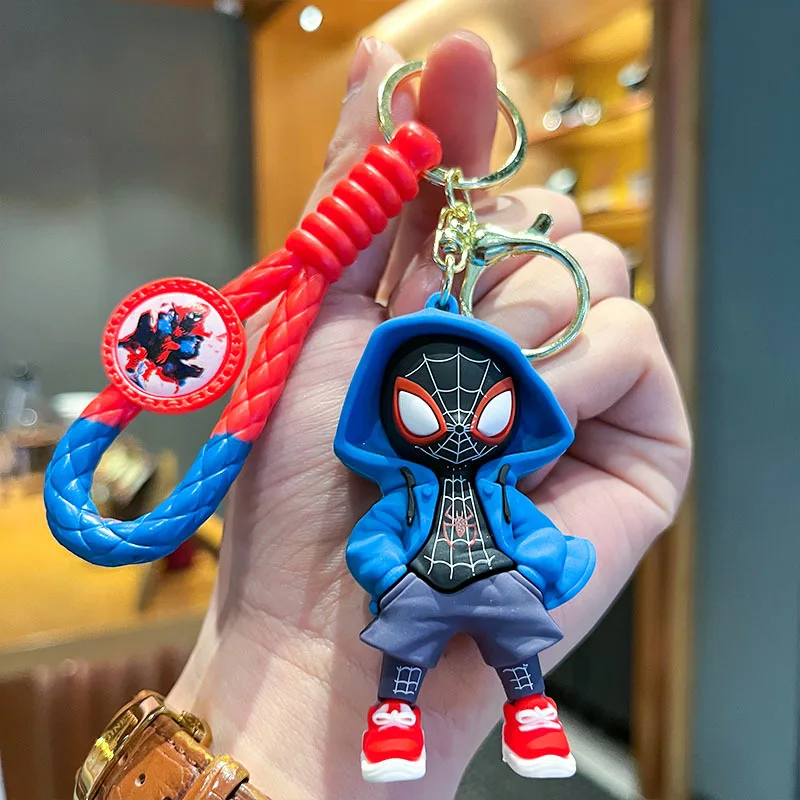 Gros Spider-Man porte-clés Spiderman figurine Anime Spider Man porte-clés sac à dos pendentif sac voiture porte-clés enfant modèle jouet