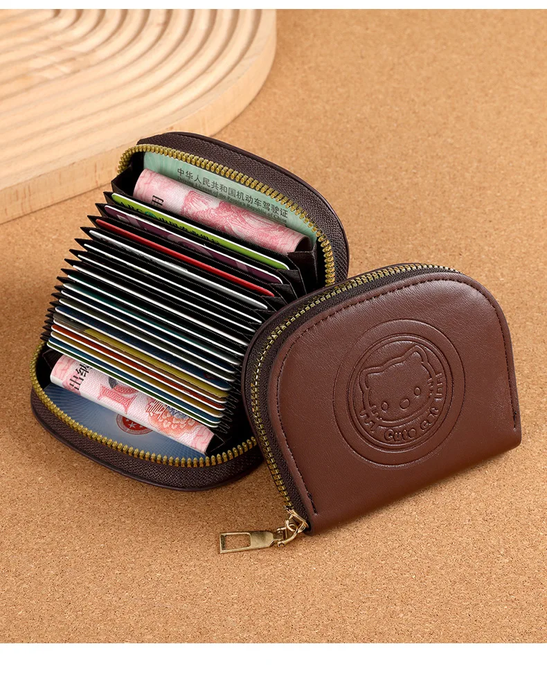 Kawaii Sanrio Hello Kitty porte-monnaie rétro carte sac mode fermeture éclair id sac de rangement transportant Mini portefeuille femmes cadeau fille jouet